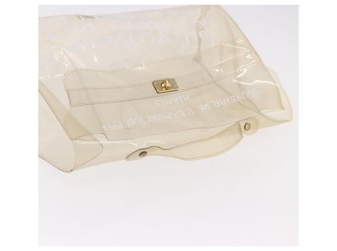 Hermès Borsa Kelly HERMES in vinile Vinyl Clear Gold Auth bs35913 D'oro - vista 7