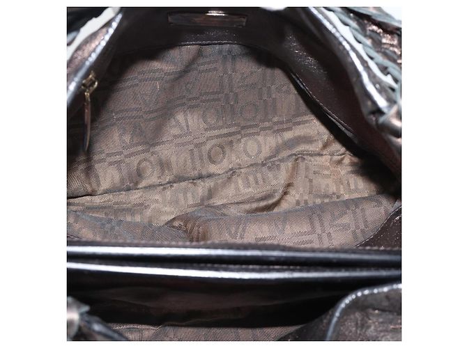 Borsa a mano Salvatore Ferragamo in pelle argento Auth ka5023 - vista 10