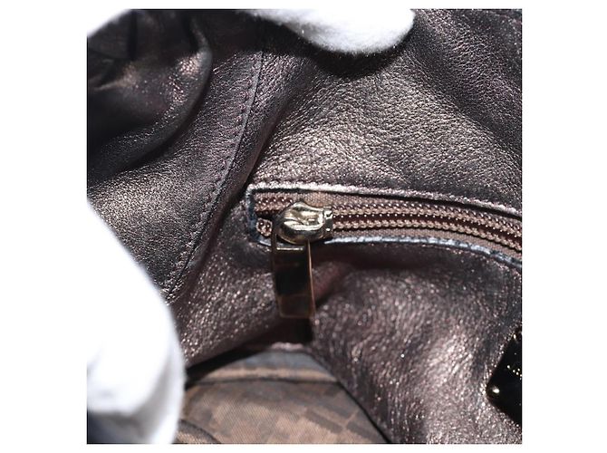 Borsa a mano Salvatore Ferragamo in pelle argento Auth ka5023 - vista 20