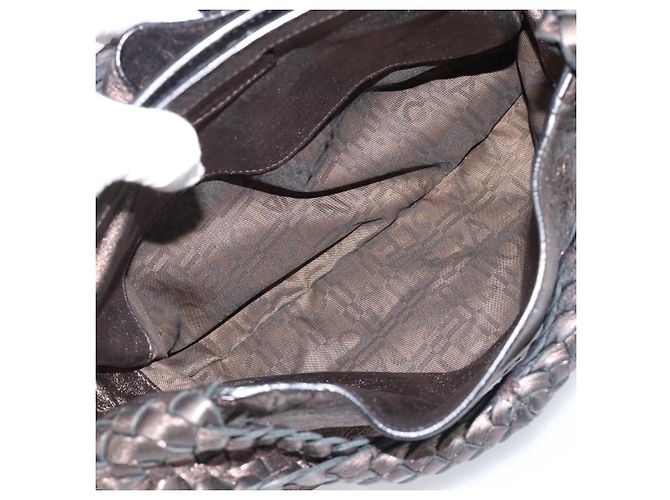 Borsa a mano Salvatore Ferragamo in pelle argento Auth ka5023 - vista 23