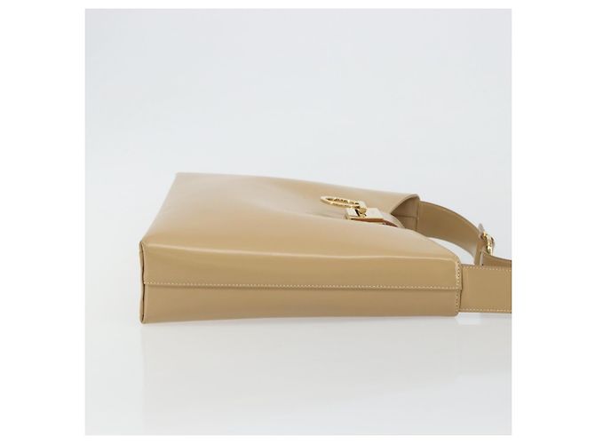 Borsa a tracolla Salvatore Ferragamo Gancini in pelle beige oro Auth ka4982 D'oro - vista 3
