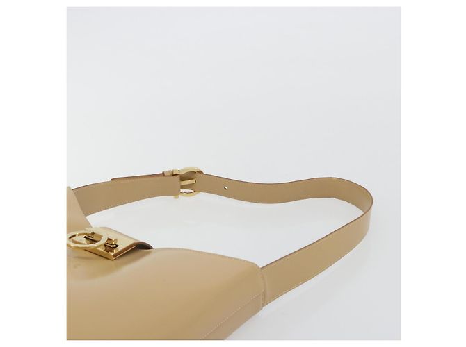 Borsa a tracolla Salvatore Ferragamo Gancini in pelle beige oro Auth ka4982 D'oro - vista 8