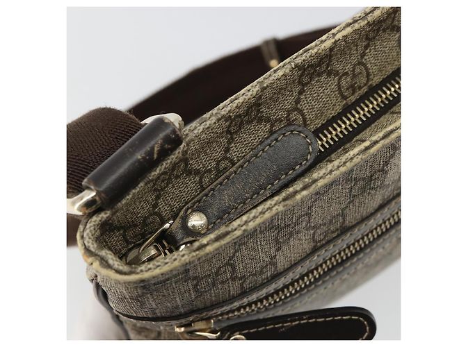 Borsa a tracolla GUCCI GG Supreme PVC Beige Oro 295257 Auth 187850 D'oro - vista 10
