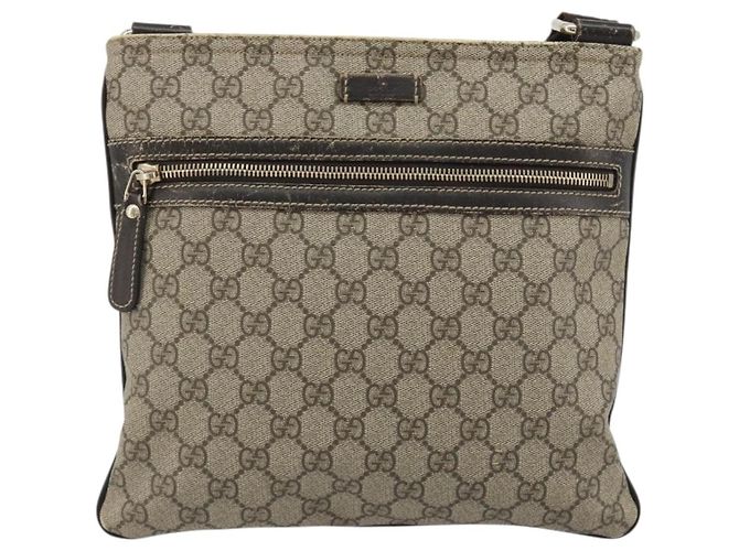 Borsa a tracolla GUCCI GG Supreme PVC Beige Oro 295257 Auth 187850 D'oro - vista 13