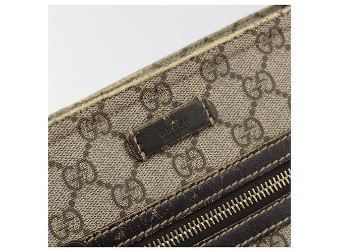 Borsa a tracolla GUCCI GG Supreme PVC Beige Oro 295257 Auth 187850 D'oro - vista 17