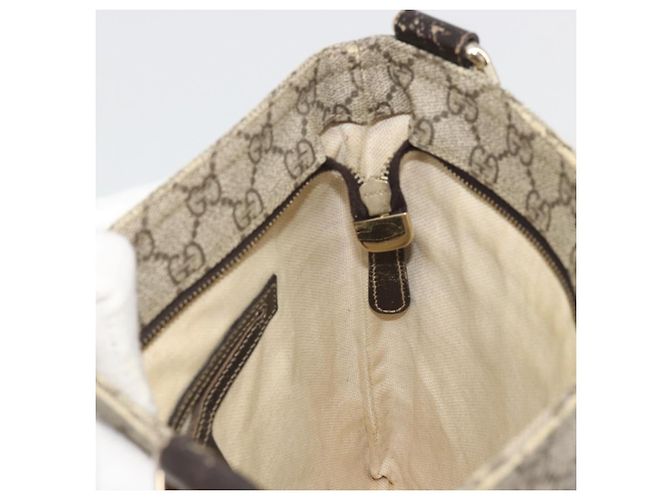 Borsa a tracolla GUCCI GG Supreme PVC Beige Oro 295257 Auth 187850 D'oro - vista 19