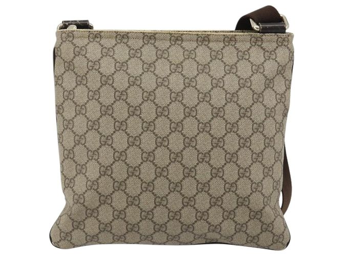 Borsa a tracolla GUCCI GG Supreme PVC Beige Oro 295257 Auth 187850 D'oro - vista 2