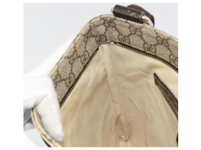 Borsa a tracolla GUCCI GG Supreme PVC Beige Oro 295257 Auth 187850 D'oro - vista 20