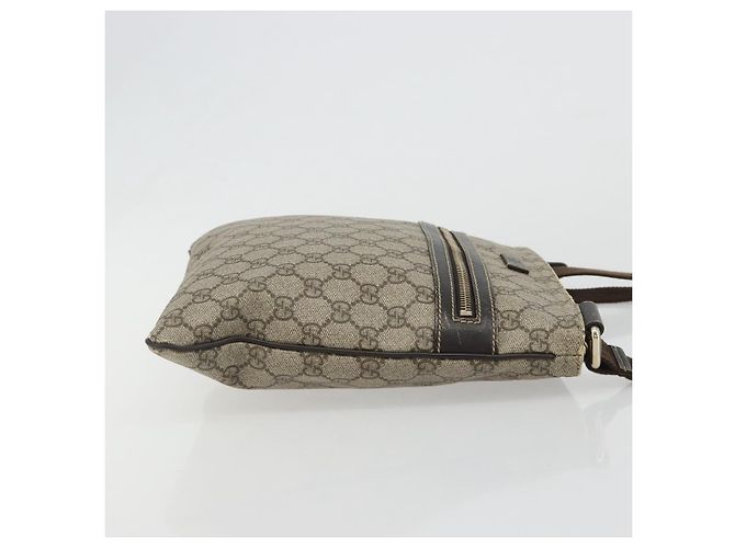 Borsa a tracolla GUCCI GG Supreme PVC Beige Oro 295257 Auth 187850 D'oro - vista 3