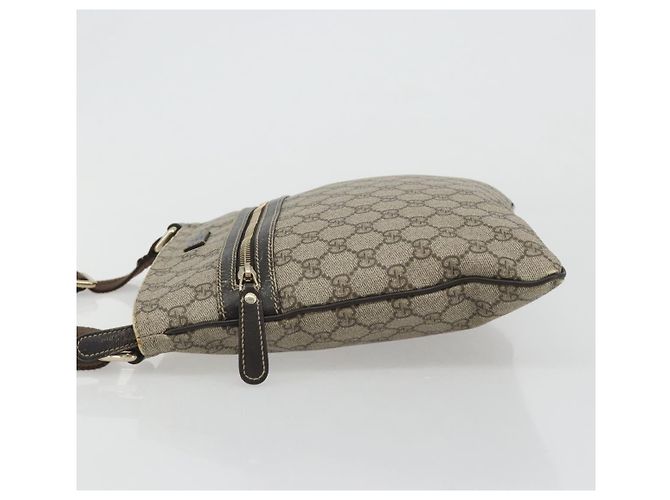 Borsa a tracolla GUCCI GG Supreme PVC Beige Oro 295257 Auth 187850 D'oro - vista 4