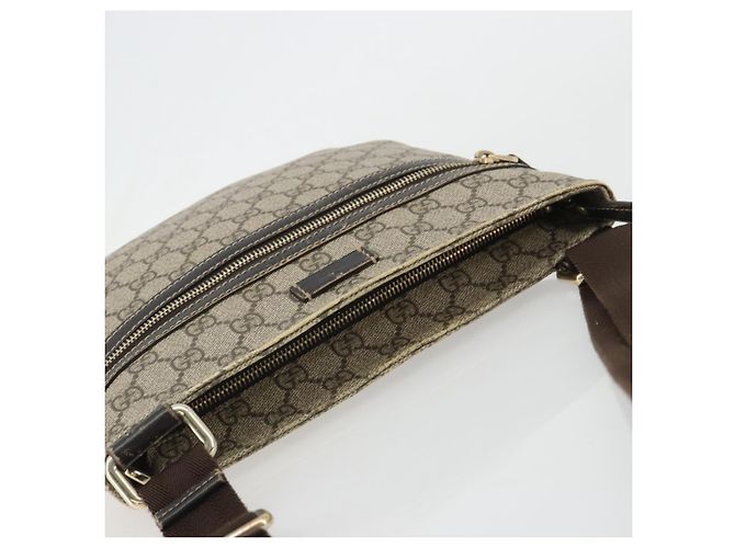 Borsa a tracolla GUCCI GG Supreme PVC Beige Oro 295257 Auth 187850 D'oro - vista 6