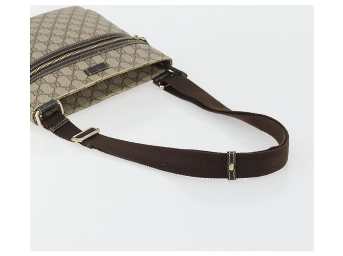 Borsa a tracolla GUCCI GG Supreme PVC Beige Oro 295257 Auth 187850 D'oro - vista 7