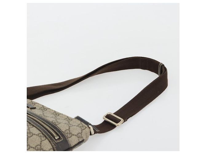 Borsa a tracolla GUCCI GG Supreme PVC Beige Oro 295257 Auth 187850 D'oro - vista 8