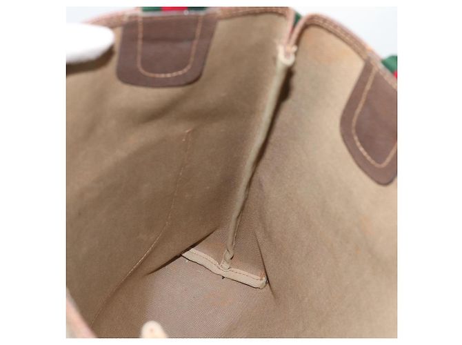Borsa Tote GUCCI GG Supreme Web Sherry Line PVC Beige Red 002 58 6487 Auth 190108 - vista 20