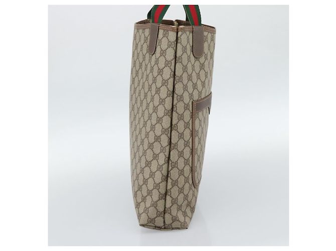 Borsa Tote GUCCI GG Supreme Web Sherry Line PVC Beige Red 002 58 6487 Auth 190108 - vista 3