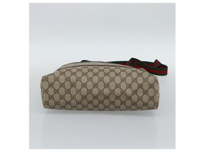 Borsa Tote GUCCI GG Supreme Web Sherry Line PVC Beige Red 002 58 6487 Auth 190108 - vista 5