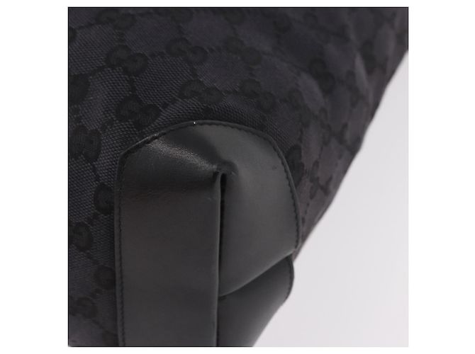 Borsa Tote GUCCI GG Canvas Sherry Line Nera Argento 019 0401 Auth 187830A Nero - vista 14