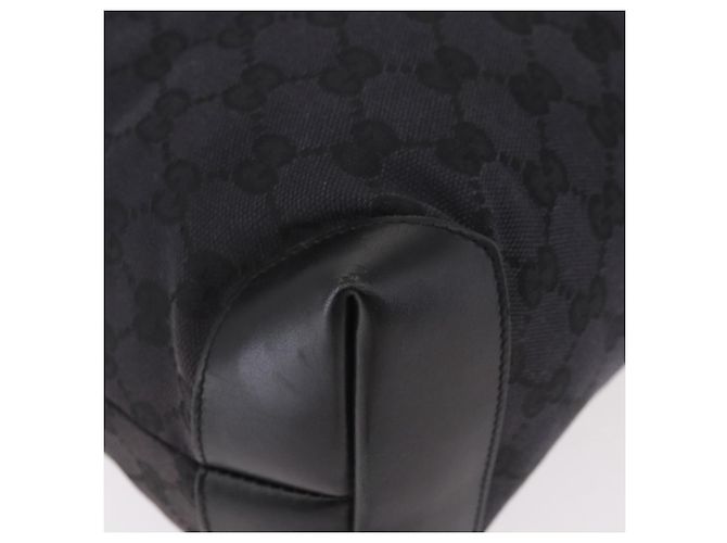 Borsa Tote GUCCI GG Canvas Sherry Line Nera Argento 019 0401 Auth 187830A Nero - vista 15
