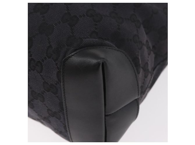 Borsa Tote GUCCI GG Canvas Sherry Line Nera Argento 019 0401 Auth 187830A Nero - vista 16