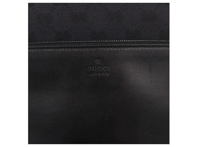 Borsa Tote GUCCI GG Canvas Sherry Line Nera Argento 019 0401 Auth 187830A Nero - vista 17