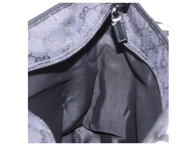 Borsa Tote GUCCI GG Canvas Sherry Line Nera Argento 019 0401 Auth 187830A Nero - vista 20