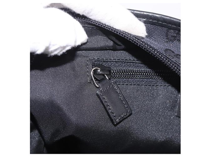 Borsa Tote GUCCI GG Canvas Sherry Line Nera Argento 019 0401 Auth 187830A Nero - vista 22