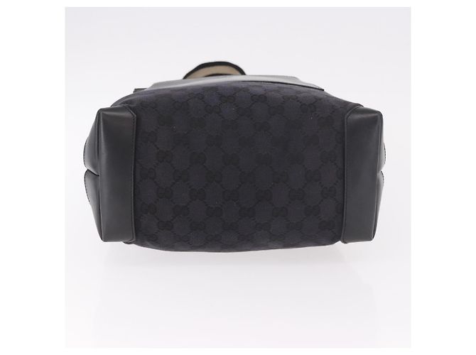 Borsa Tote GUCCI GG Canvas Sherry Line Nera Argento 019 0401 Auth 187830A Nero - vista 5