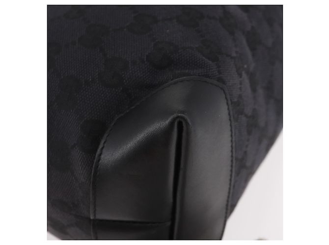 Borsa Tote GUCCI GG Canvas Sherry Line Nera Argento 019 0401 Auth 187830A Nero - vista 9