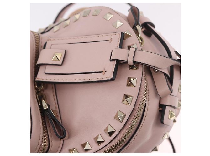 VALENTINO Studs Backpack Leather Pink Gold Auth BA13535 Golden - view 10