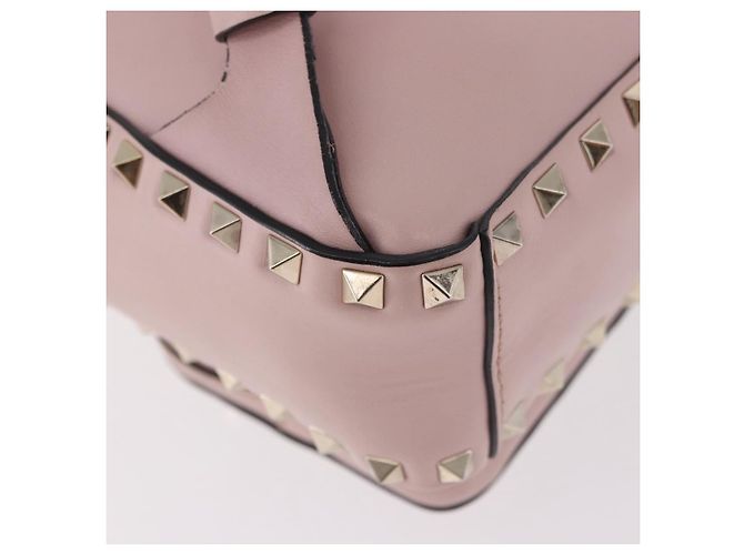 VALENTINO Studs Backpack Leather Pink Gold Auth BA13535 Golden - view 18