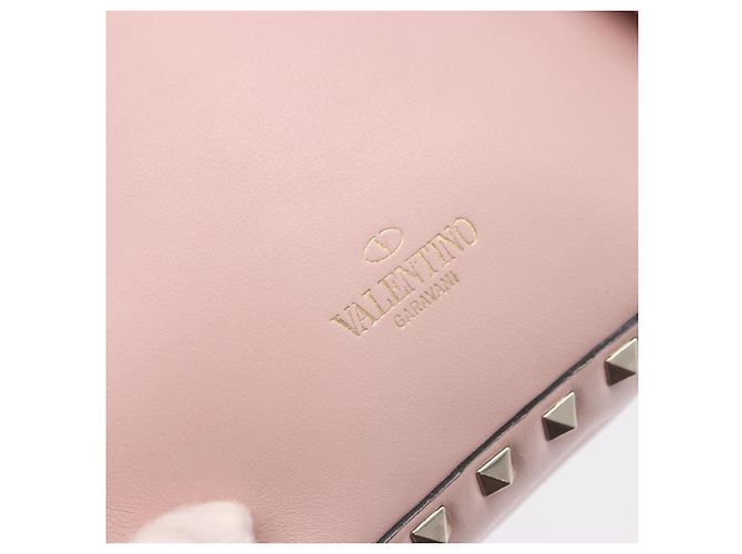 VALENTINO Studs Backpack Leather Pink Gold Auth BA13535 Golden - view 19