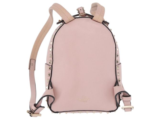 VALENTINO Studs Backpack Leather Pink Gold Auth BA13535 Golden - view 2
