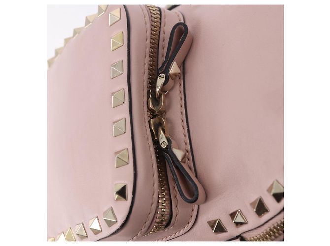 VALENTINO Studs Backpack Leather Pink Gold Auth BA13535 Golden - view 20