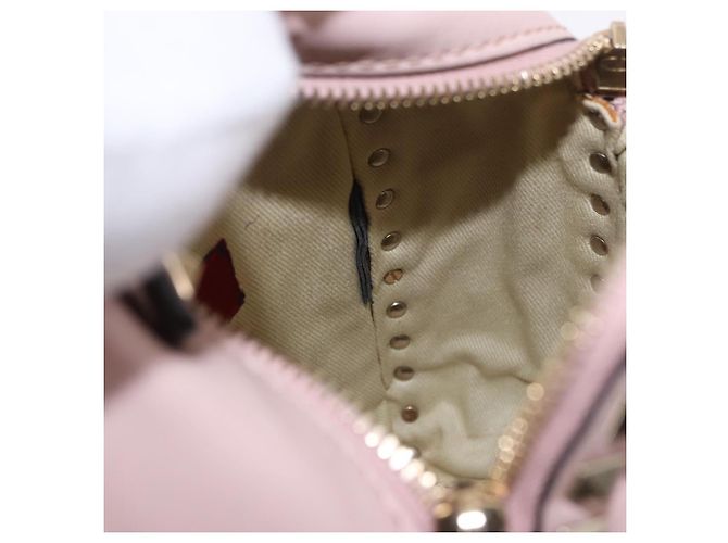 VALENTINO Studs Backpack Leather Pink Gold Auth BA13535 Golden - view 22