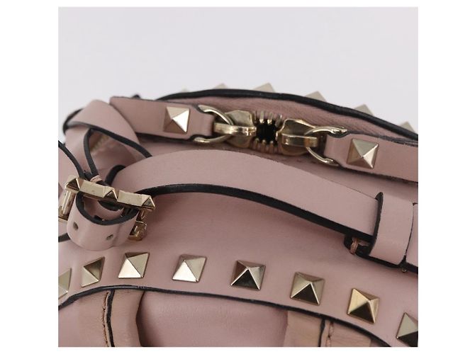 VALENTINO Studs Backpack Leather Pink Gold Auth BA13535 Golden - view 7