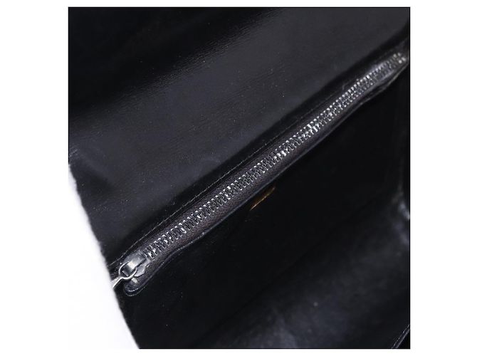 Borsa a tracolla GUCCI Horsebit Chain in pelle nera e oro Auth 189930 Nero D'oro - vista 10