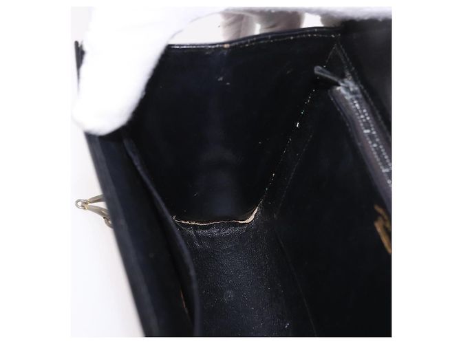 Borsa a tracolla GUCCI Horsebit Chain in pelle nera e oro Auth 189930 Nero D'oro - vista 21