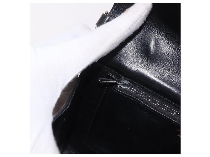 Borsa a tracolla GUCCI Horsebit Chain in pelle nera e oro Auth 189930 Nero D'oro - vista 22