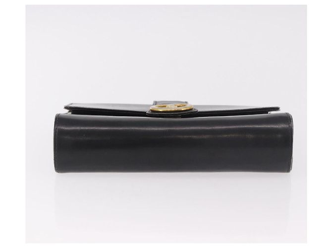 Borsa a tracolla GUCCI Horsebit Chain in pelle nera e oro Auth 189930 Nero D'oro - vista 5