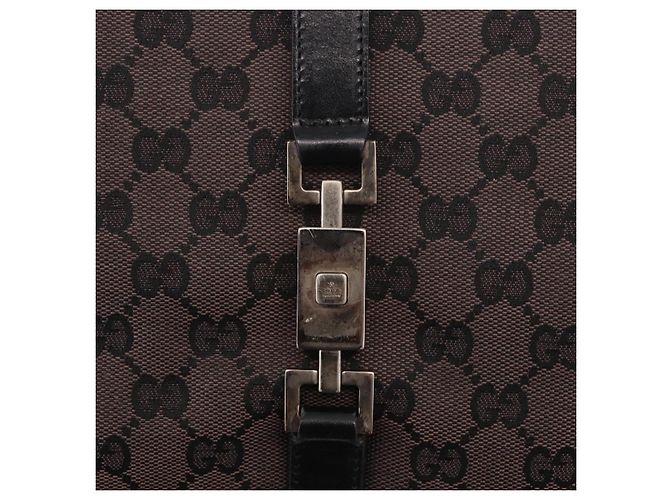 Borsa Tote GUCCI GG Canvas Jackie Dark Brown Silver 002 1064 Auth ka5021A - vista 10