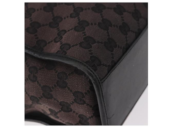 Borsa Tote GUCCI GG Canvas Jackie Dark Brown Silver 002 1064 Auth ka5021A - vista 16