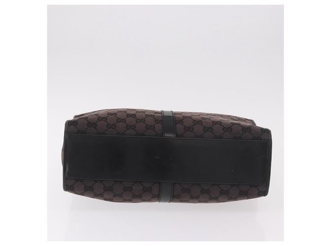 Borsa Tote GUCCI GG Canvas Jackie Dark Brown Silver 002 1064 Auth ka5021A - vista 5