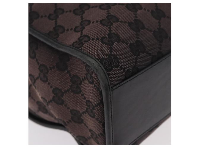Borsa Tote GUCCI GG Canvas Jackie Dark Brown Silver 002 1064 Auth ka5021A - vista 9