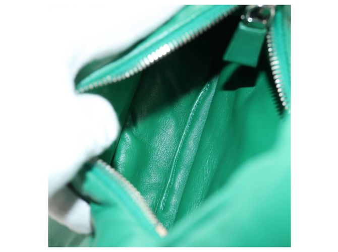 Borsa PRADA in pelle 2way Verde Argento Auth 189777SM - vista 10