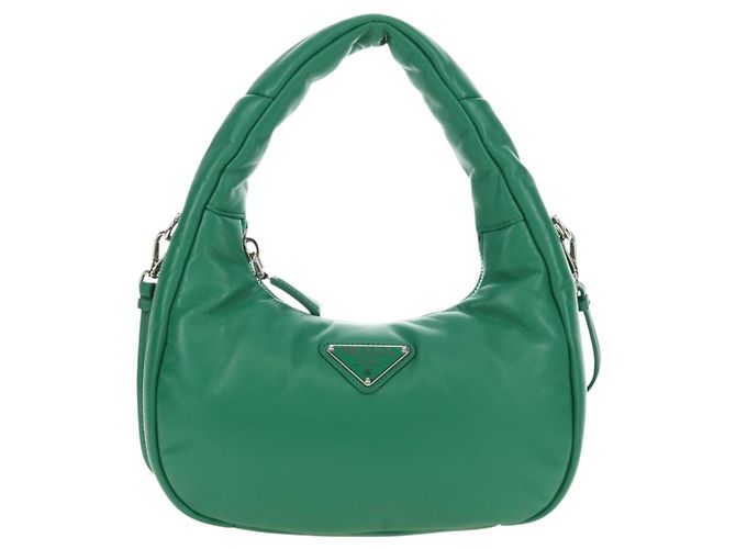 Borsa PRADA in pelle 2way Verde Argento Auth 189777SM - vista 13