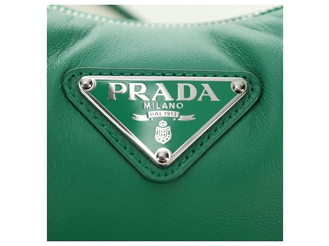 Borsa PRADA in pelle 2way Verde Argento Auth 189777SM - vista 20