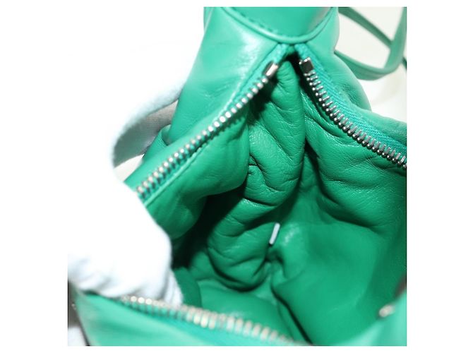 Borsa PRADA in pelle 2way Verde Argento Auth 189777SM - vista 24
