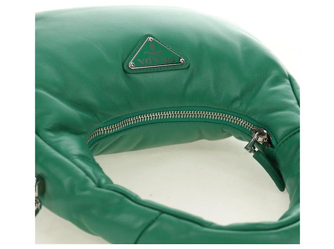 Borsa PRADA in pelle 2way Verde Argento Auth 189777SM - vista 6