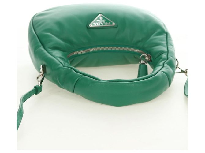 Borsa PRADA in pelle 2way Verde Argento Auth 189777SM - vista 7