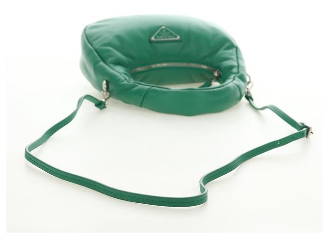 Borsa PRADA in pelle 2way Verde Argento Auth 189777SM - vista 8